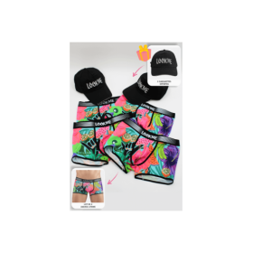 Pack 4 Boxer LM2402-67SWE LOOKME + 2 Casquettes Offertes
